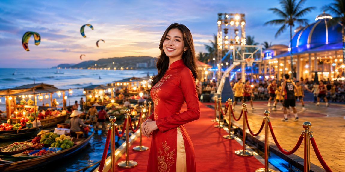 Người dùng ở Mũi Né xem thông tin giải thưởng thể thao trên điện thoại